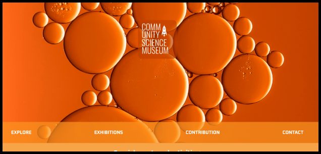 a screenshot of community science museum website